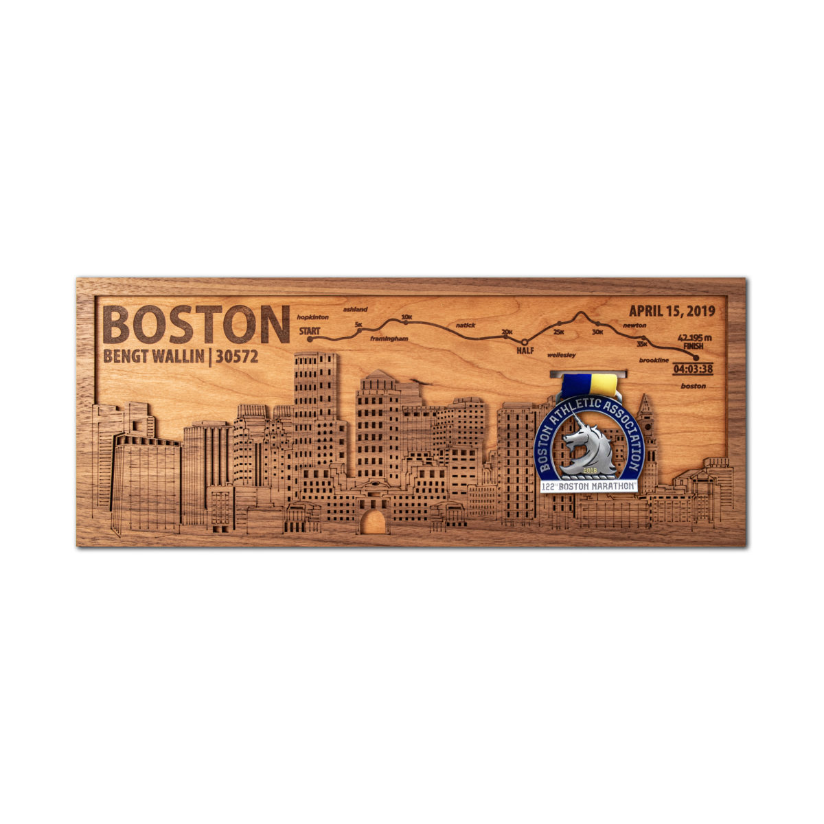 Boston Strong - Boston Marathon Medal Display - Blue Diamond Displays